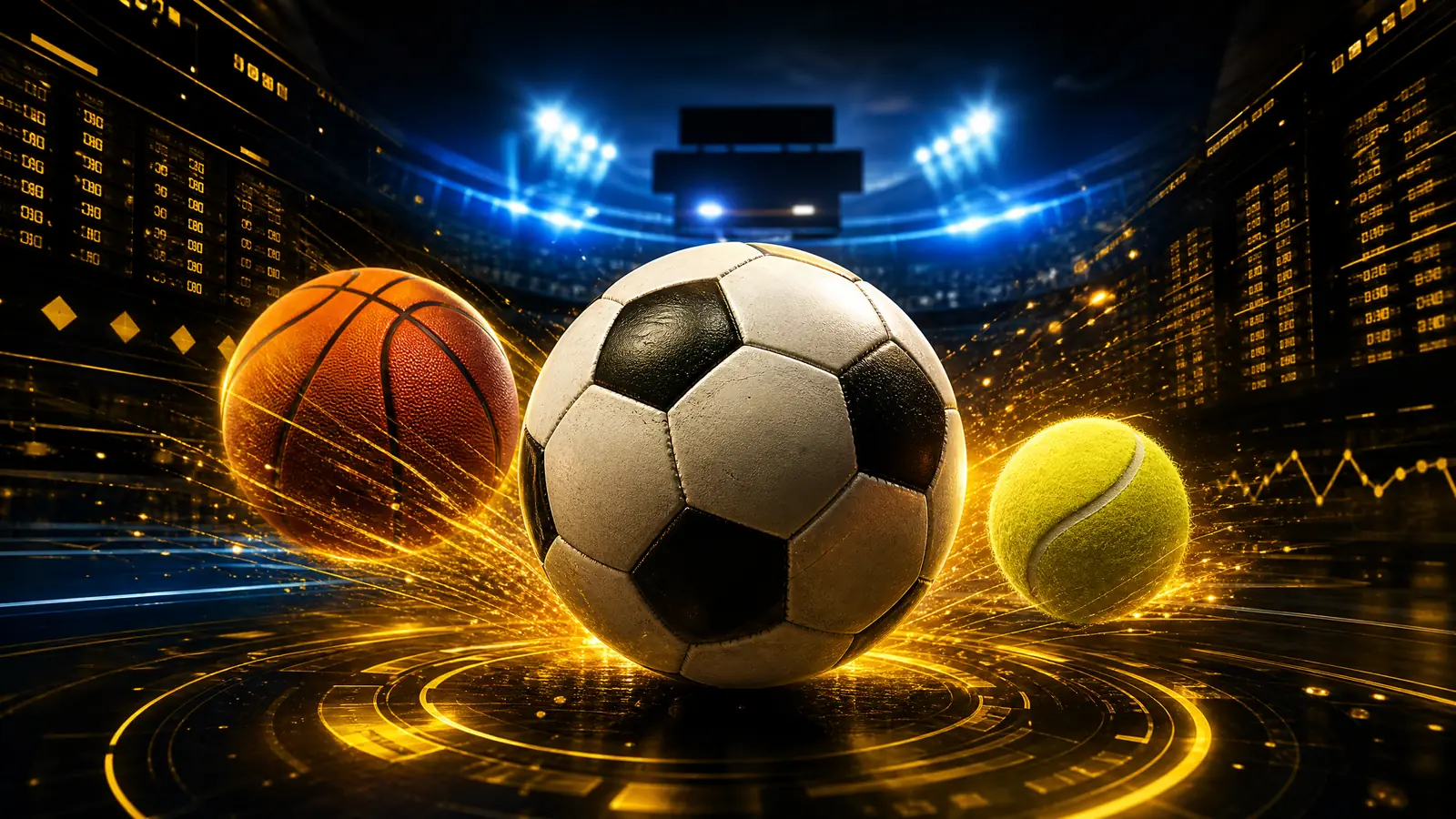 Bola olahraga dengan papan odds stadion